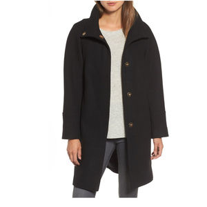 Eliza J Wool Blend Topper Black Women's Coat L XL